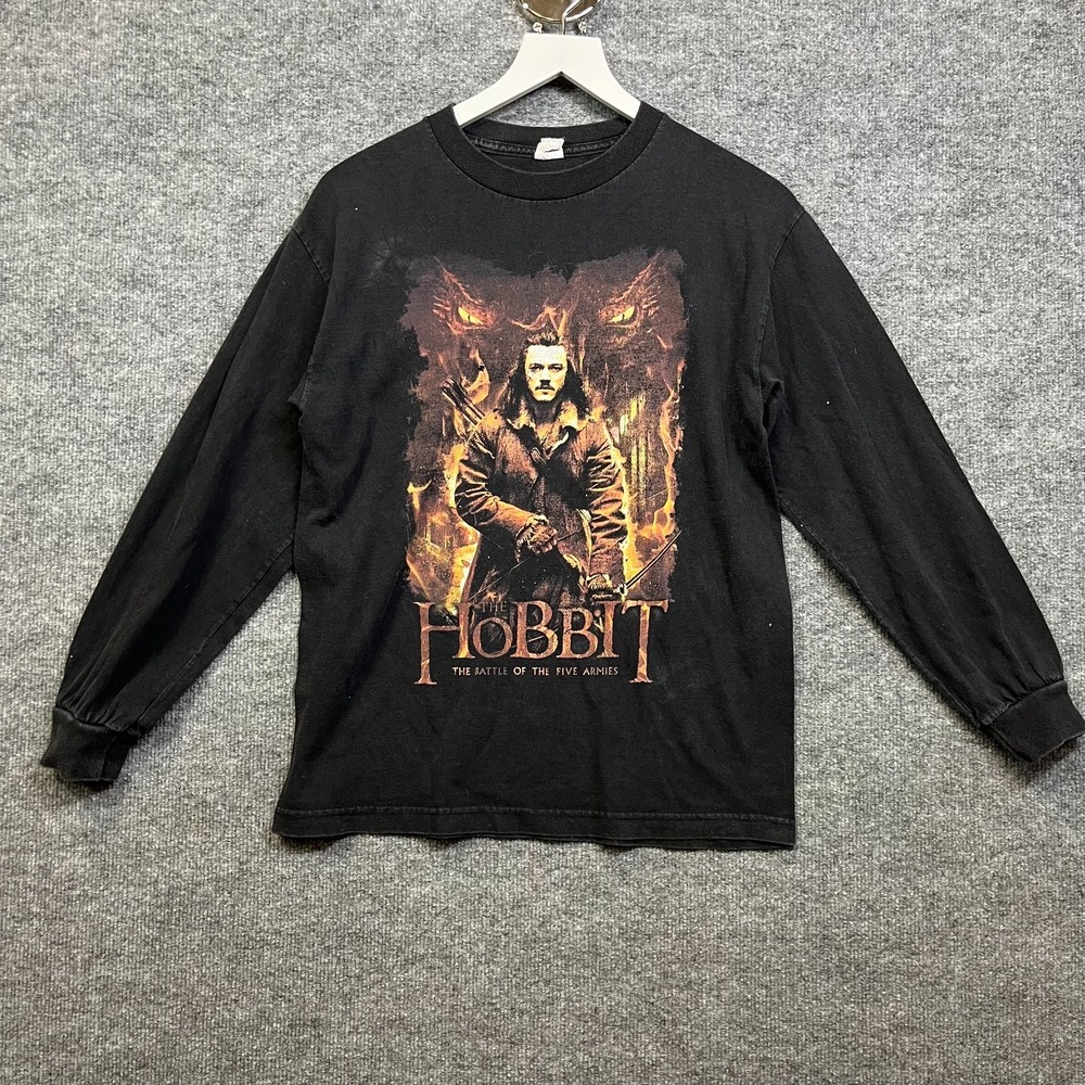 Alstyle The Hobbit Battle Long Sleeve T-Shirt Mens Black Cotton Graphic - Medium